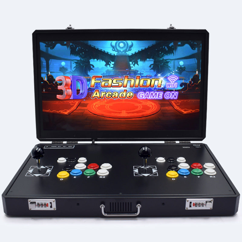Portable 24-Inch Arcade Fighting Game Machine — 2-Player Foldable Cabinet