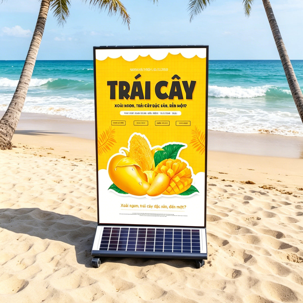 Solar-Powered LED Light Box — Outdoor Advertising Sign