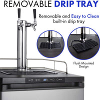 2-Tap Beer Kegerator — Stainless Steel image preview