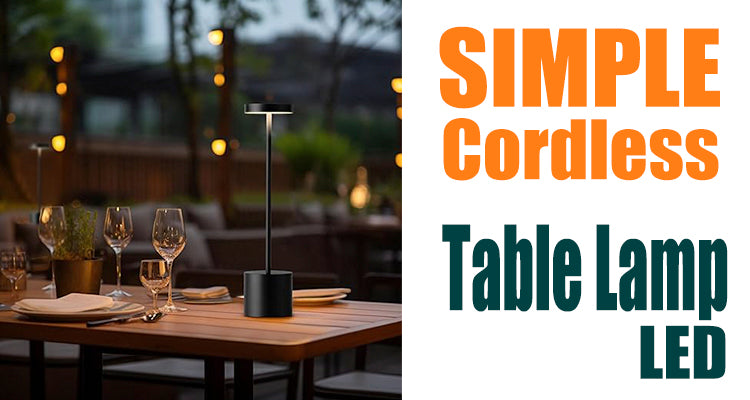 Cordless LED Table Lamp — Rechargeable Metal Dimmable
