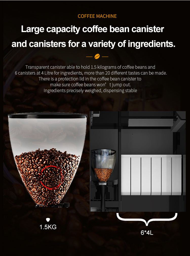 Commercial Coffee & Ice Vending Machine — 32" Touchscreen, Self-Clean