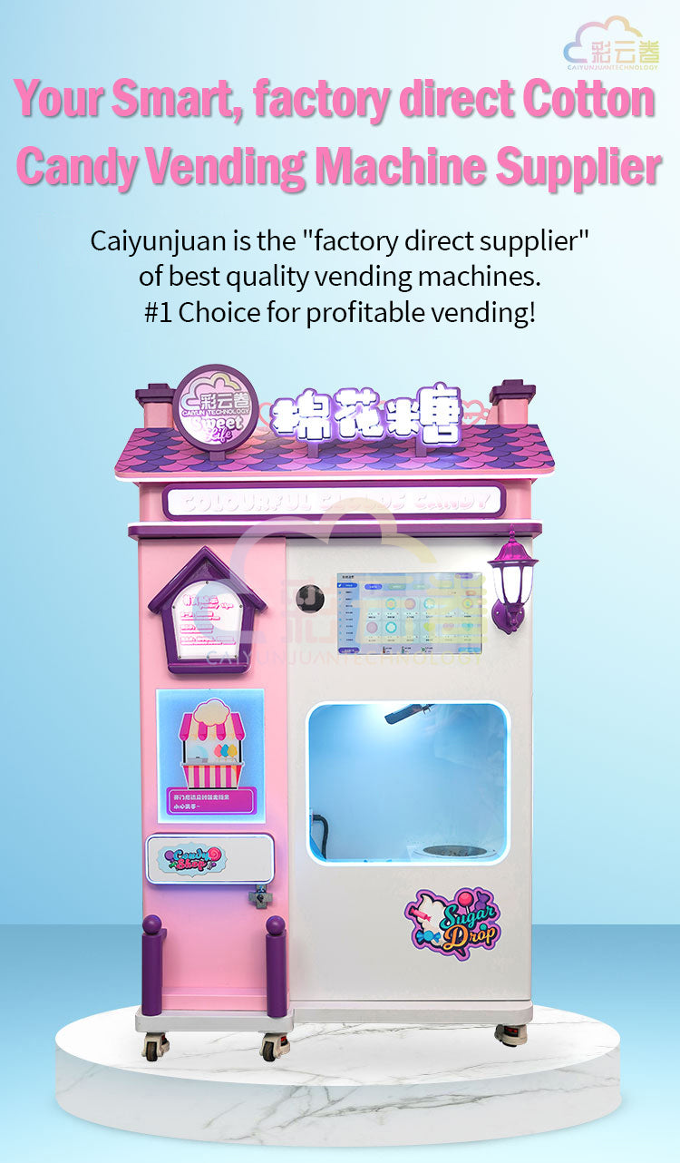 Automatic Cotton Candy Vending Machine — Touchscreen, Self-Serve