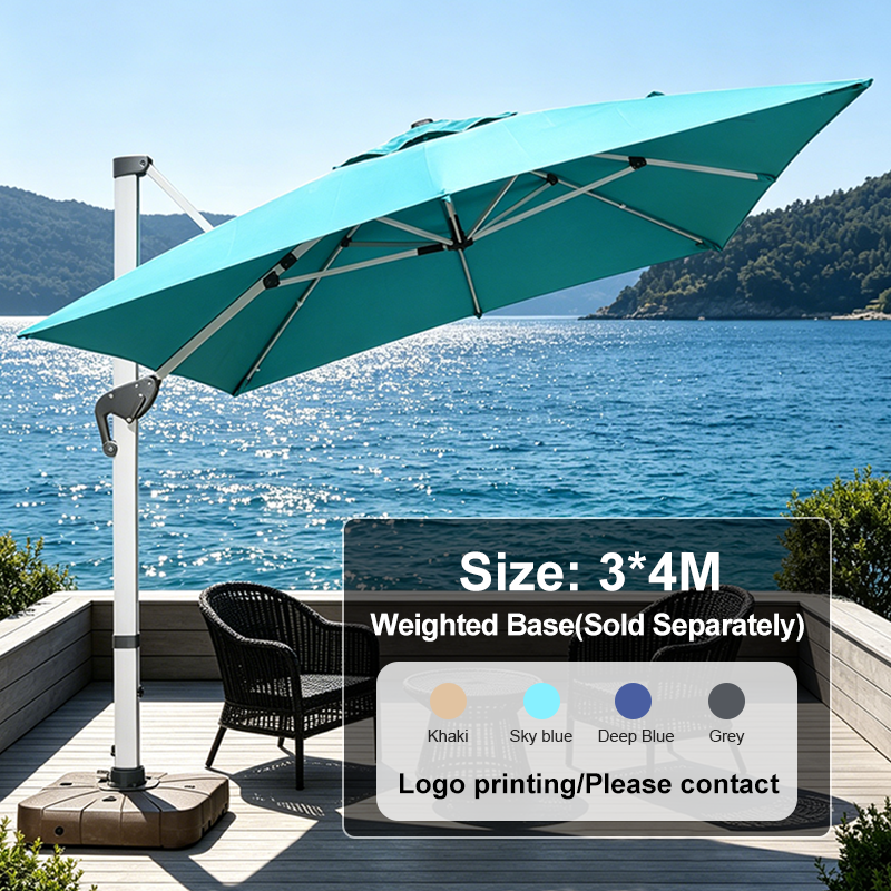 Cantilever Patio Umbrella — Aluminum LED Offset Parasol