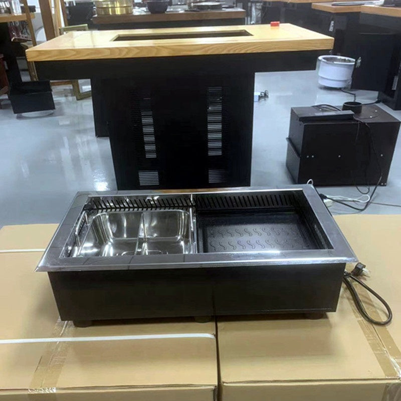 Commercial Electric Hot Pot & BBQ Grill Table — 2-in-1