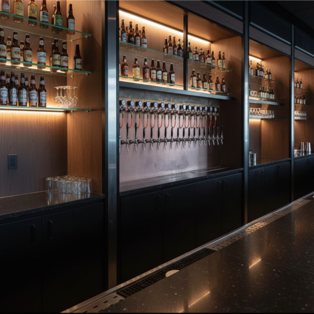 Commercial All-in-One Craft Beer Wall Dispenser — Integrated Tap & Cooling