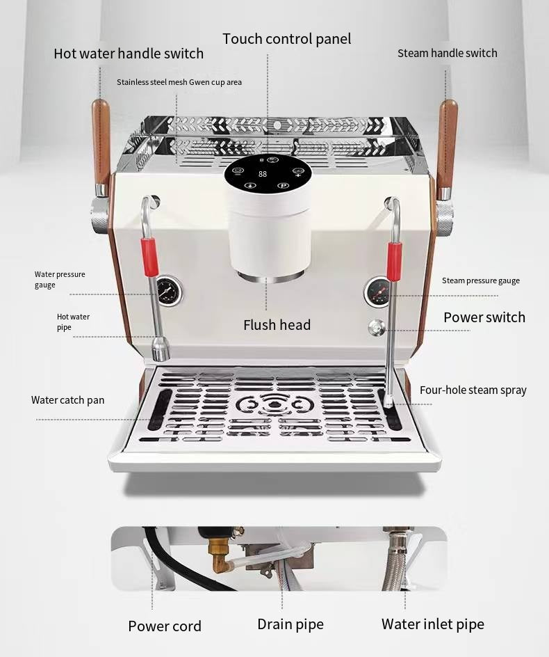 Commercial Semi-Automatic Espresso Machine — Touchscreen, 1- or 2-Group