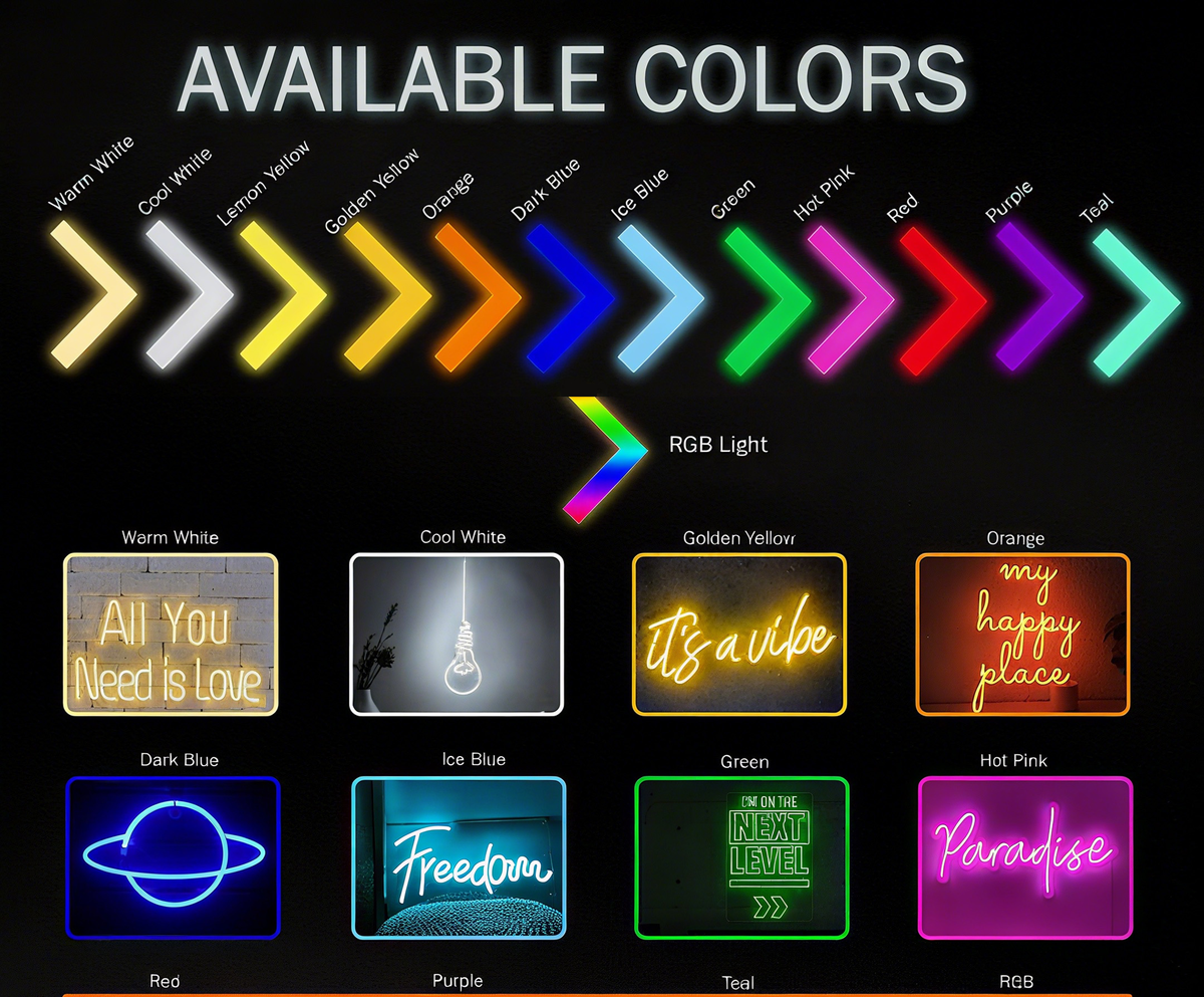 Ultra-Slim LED Light Box Sign — App-Controlled RGB, Wall-Mounted