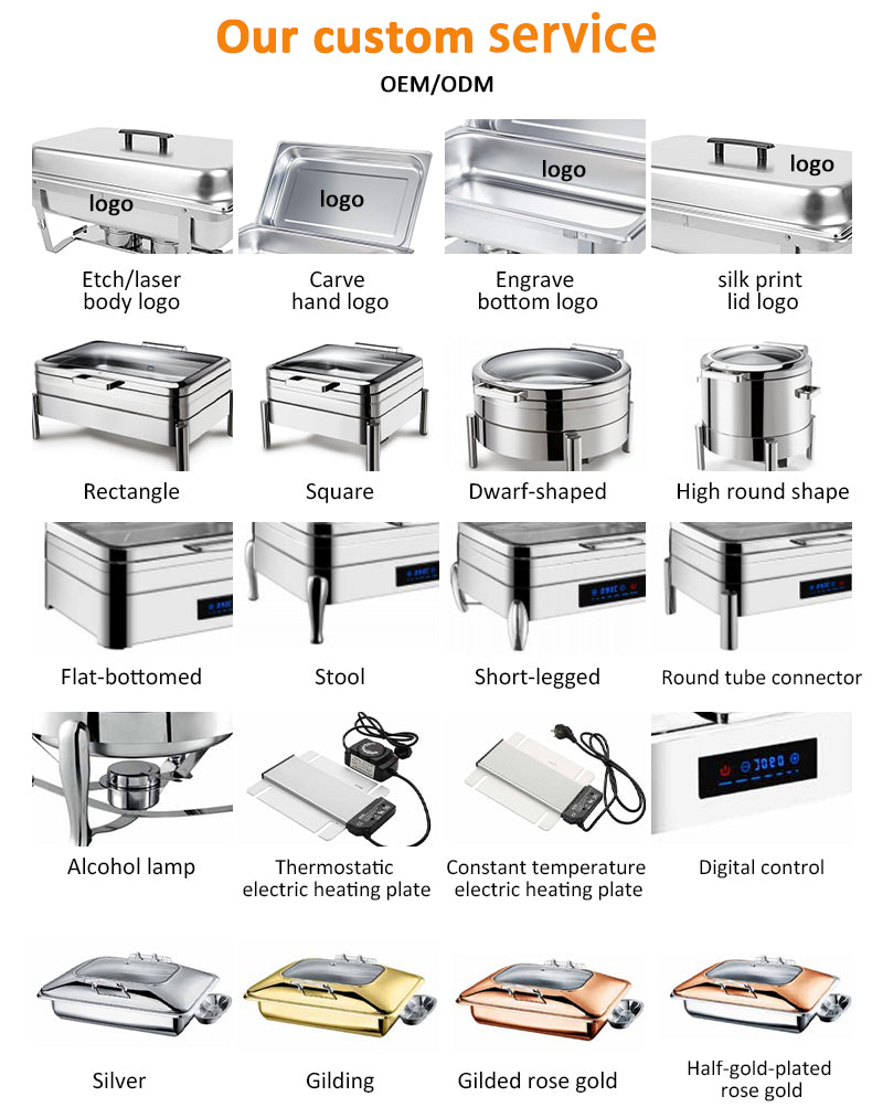 Electric Stainless Steel Chafing Dish — Buffet Food Warmer Set