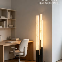 Marble Triple-Column LED Floor Lamp — Onyx Glow image preview