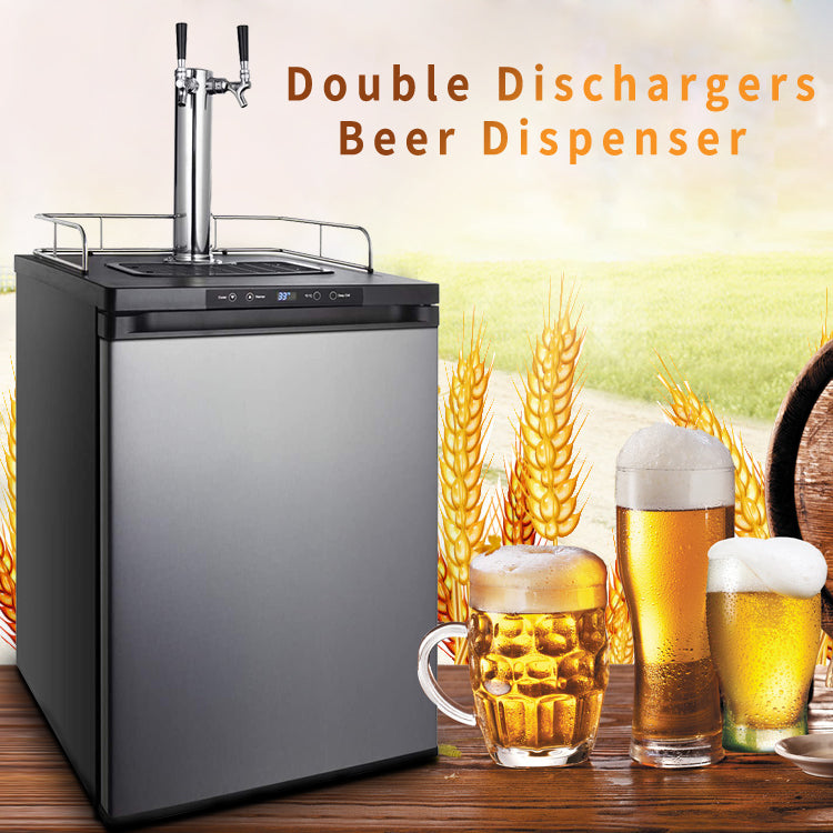 2-Tap Beer Kegerator — Stainless Steel