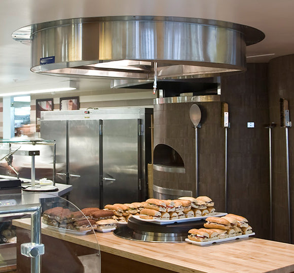 Round Island Commercial Kitchen Exhaust Hood — Stainless Steel Canopy