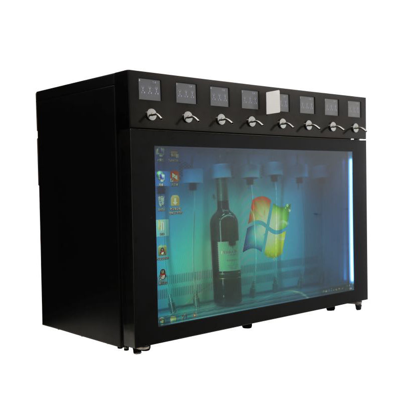 Automatic Wine Dispensing System — Lighted Stainless Steel Cooler