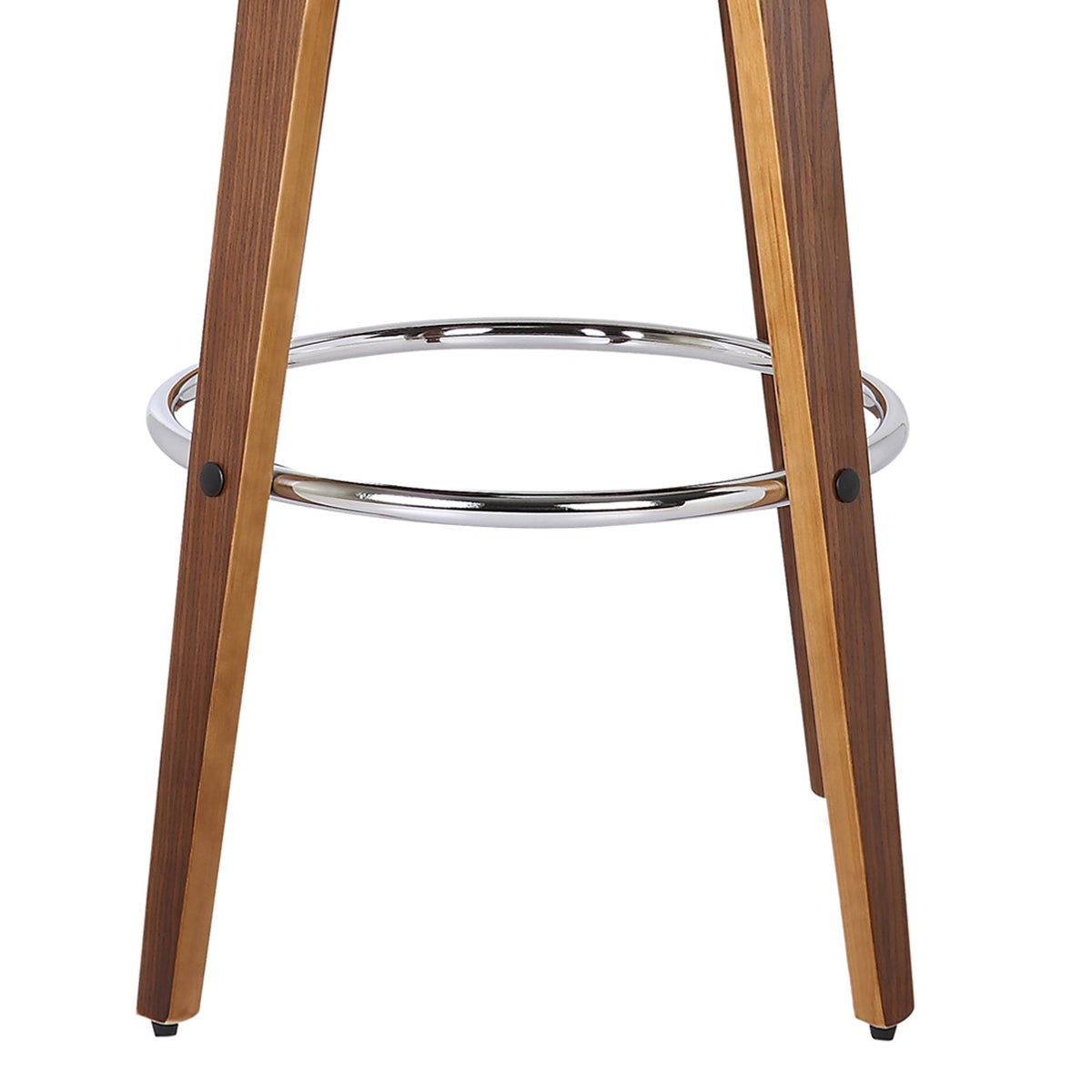 Bentwood Swivel Bar Stool — Chrome Base, PU Leather Seat