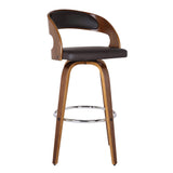 Bentwood Swivel Bar Stool — Chrome Base, PU Leather Seat