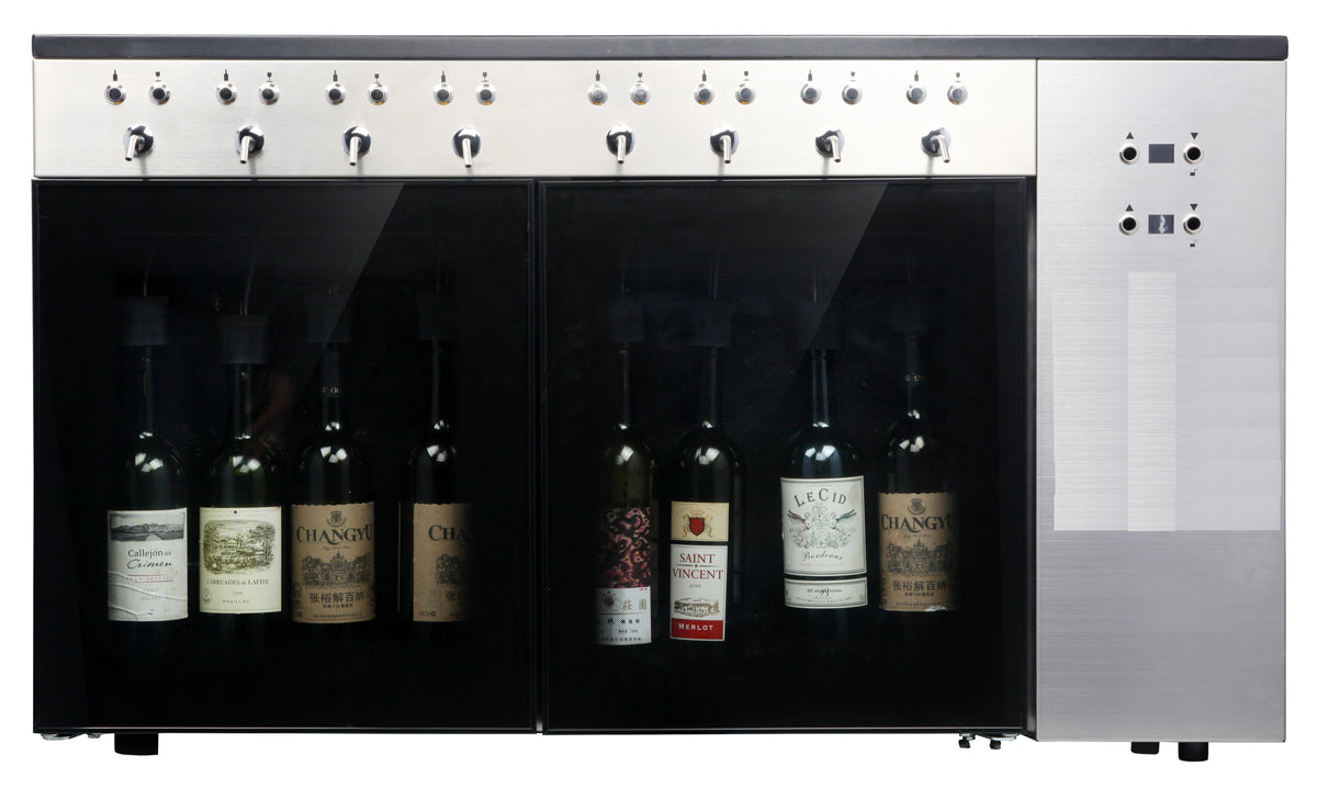8-Bottle Wine Dispenser with Refrigeration and Nitrogen Preservation