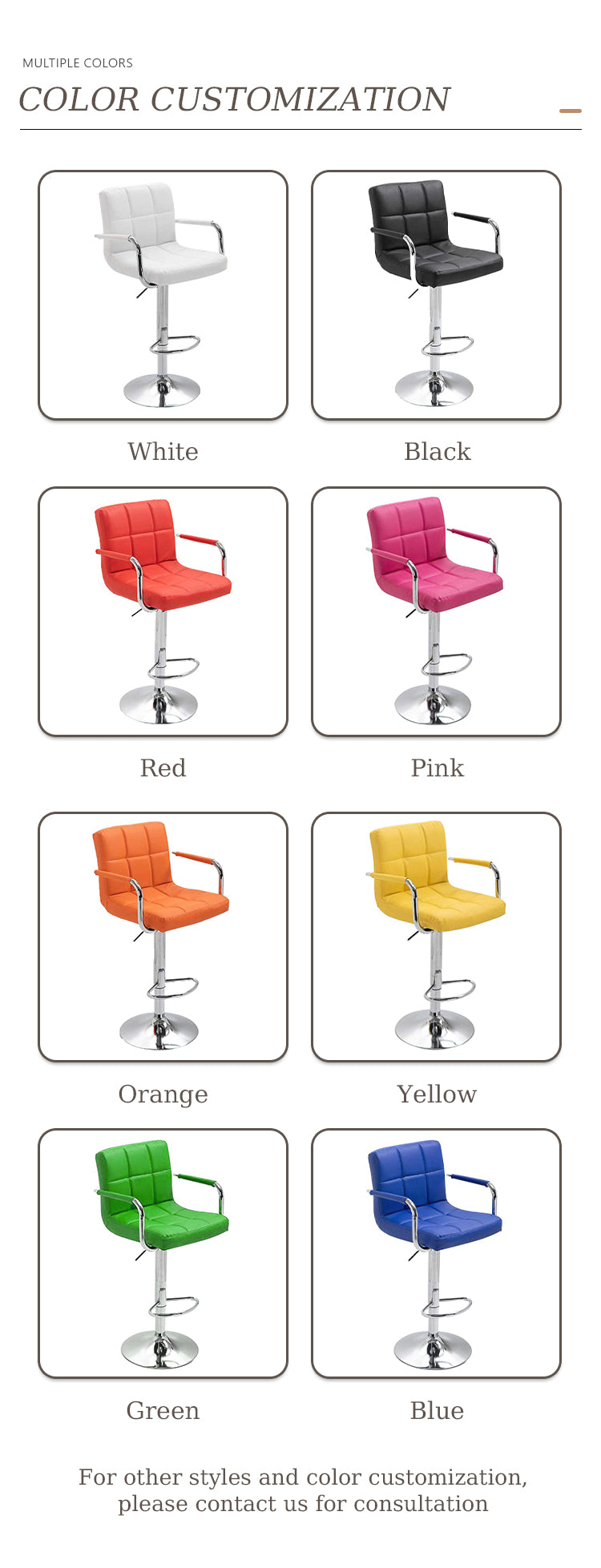 Modern Velvet Bar Stool — Swivel, Gas-Lift, Square Back
