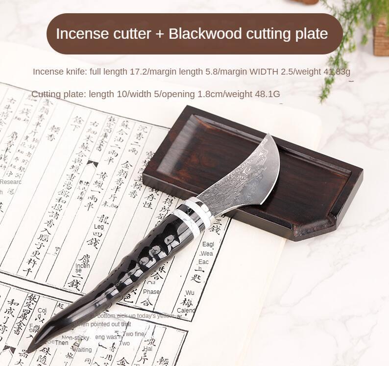 Sheep Horn Incense Knife with Ebony & Wood Handle
