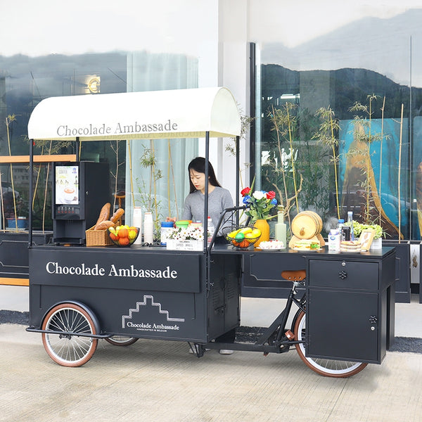 Electric Cargo Tricycle Coffee Bike — Mobile Food Cart