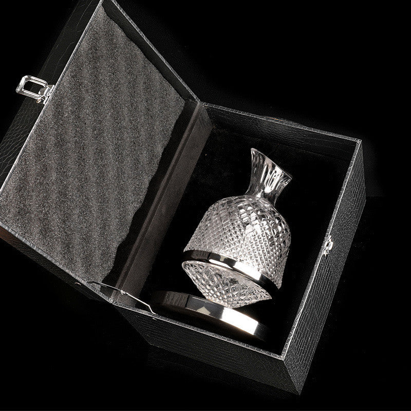 Crystal-Cut Decanter with Leather Box