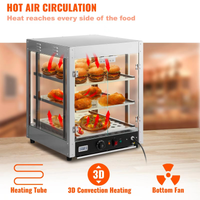 Commercial 3-Tier Heated Display Case — Countertop Pastry &amp; Food Warmer image preview