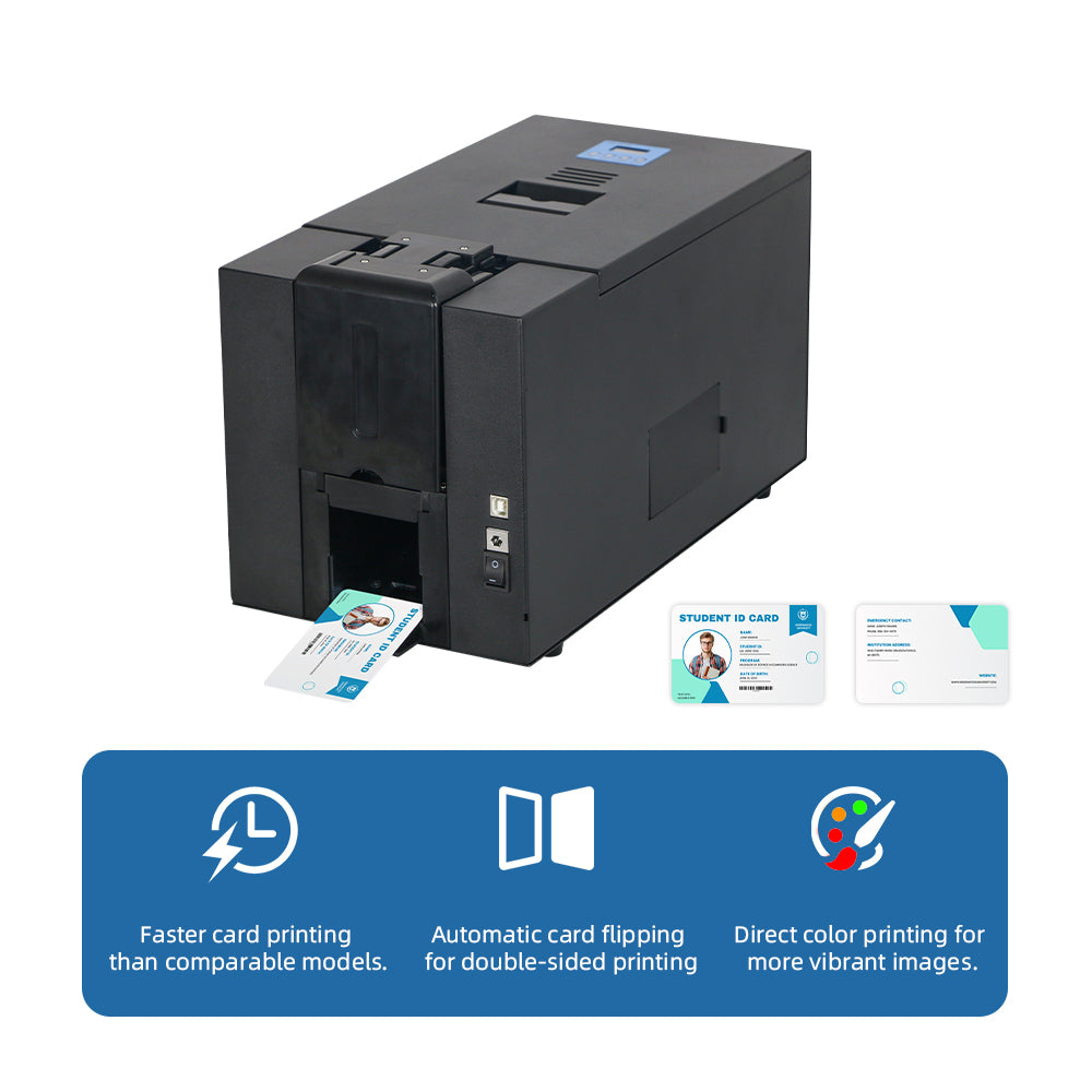 Double-Sided PVC ID Card Printer — 300 DPI Dye-Sublimation