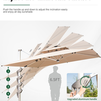 Cantilever Patio Umbrella — Aluminum LED Offset Parasol image preview