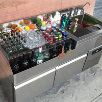Stainless Steel Outdoor Mobile Bar Counter — Cocktail Station image preview