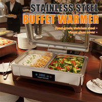 Electric Stainless Steel Chafing Dish — Buffet Food Warmer Set image preview
