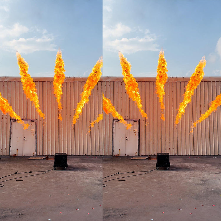 5-Head Stage Flame Machine — 8–10m Jet Fire Effect, DMX512, IPX3 Outdoor