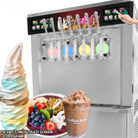 Commercial Soft Serve Ice Cream &amp; Slush Machine — 7 Flavors, 4 Cylinders image preview