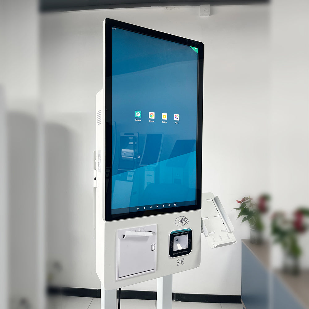 21.5" Wall-Mounted Self-Service Kiosk with Card Reader & Thermal Printer