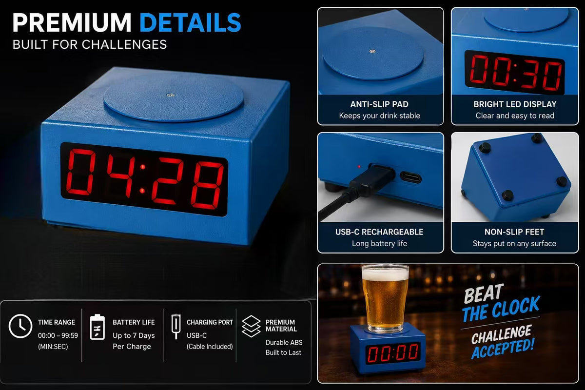 Interactive LED Countdown Drinking Game Timer