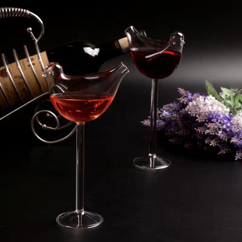 Sparrow Bird-Shaped Cocktail Glass, height 21cm