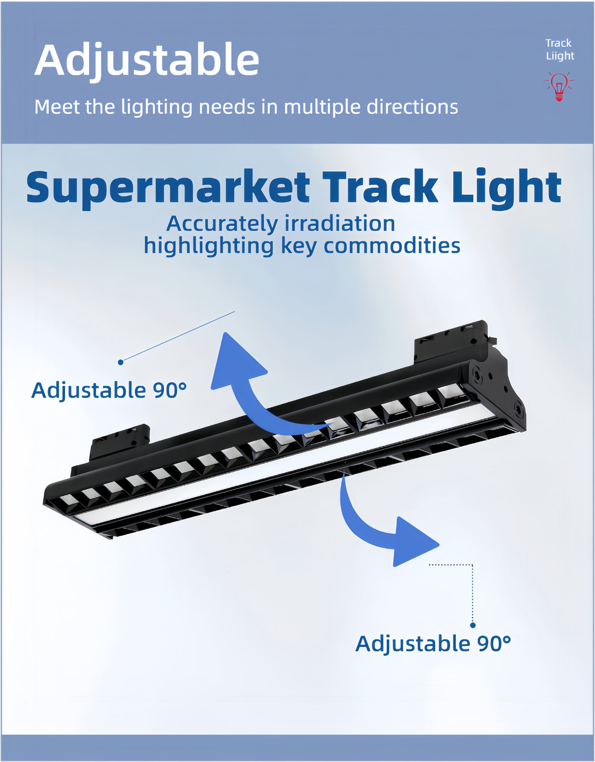 Commercial LED Linear Track Light — 150W High-Output Spotlight