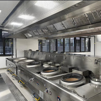 Commercial Island Range Hood — Stainless Steel Baffle-Filter Canopy image preview