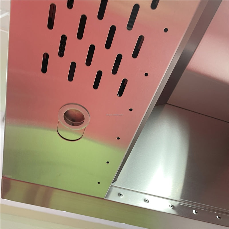 Commercial Island Range Hood — Stainless Steel Baffle-Filter Canopy