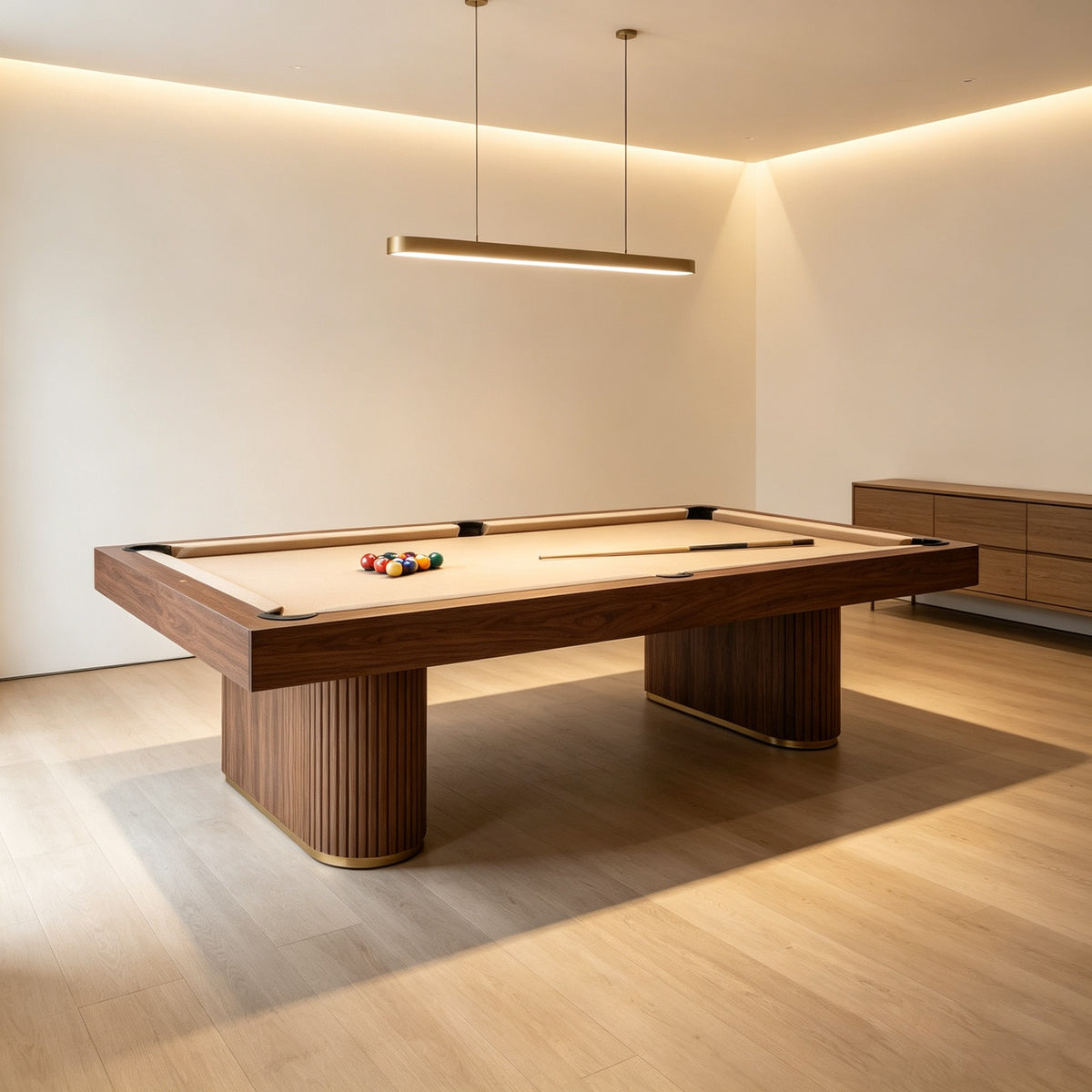 Solid Walnut Slate Pool Table — American 7/8/9 ft