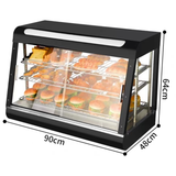 Commercial Stainless Steel Heated Food Display Showcase — 3-Tier