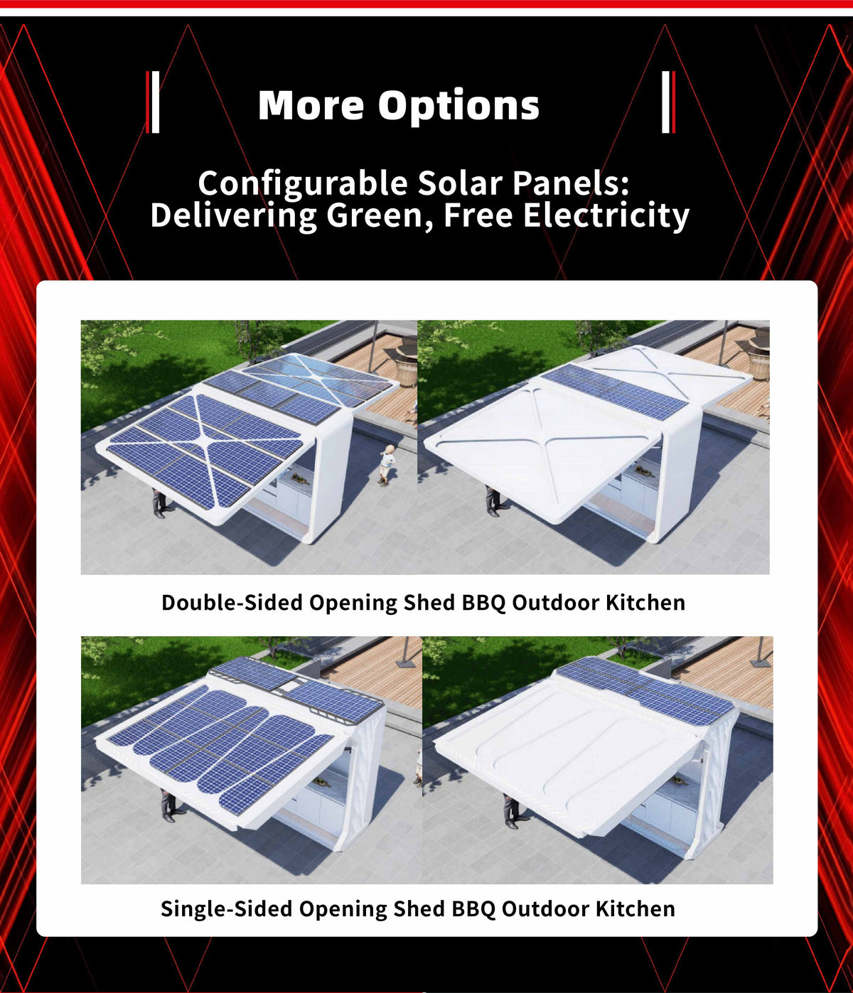 Modular Outdoor Kitchen — Stainless Steel with Weatherproof Shed