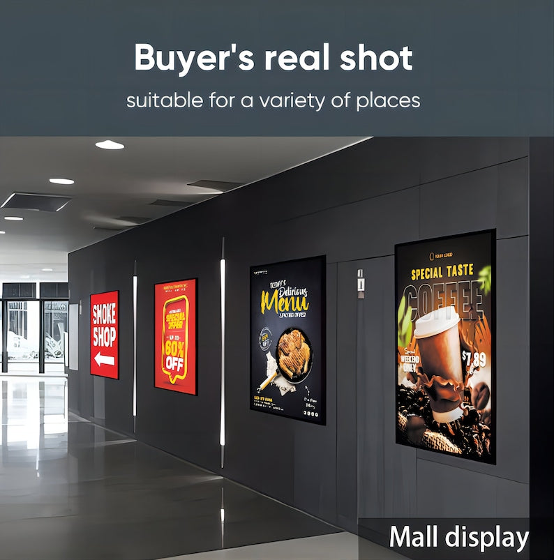 Ultra-Slim LED Menu Light Box — Aluminum Frame, Backlit Display