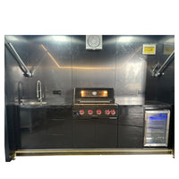 Outdoor Kitchen Cabinet Set with Weatherproof Shed — 4-Burner Gas Grill, 304 Stainless Steel image preview