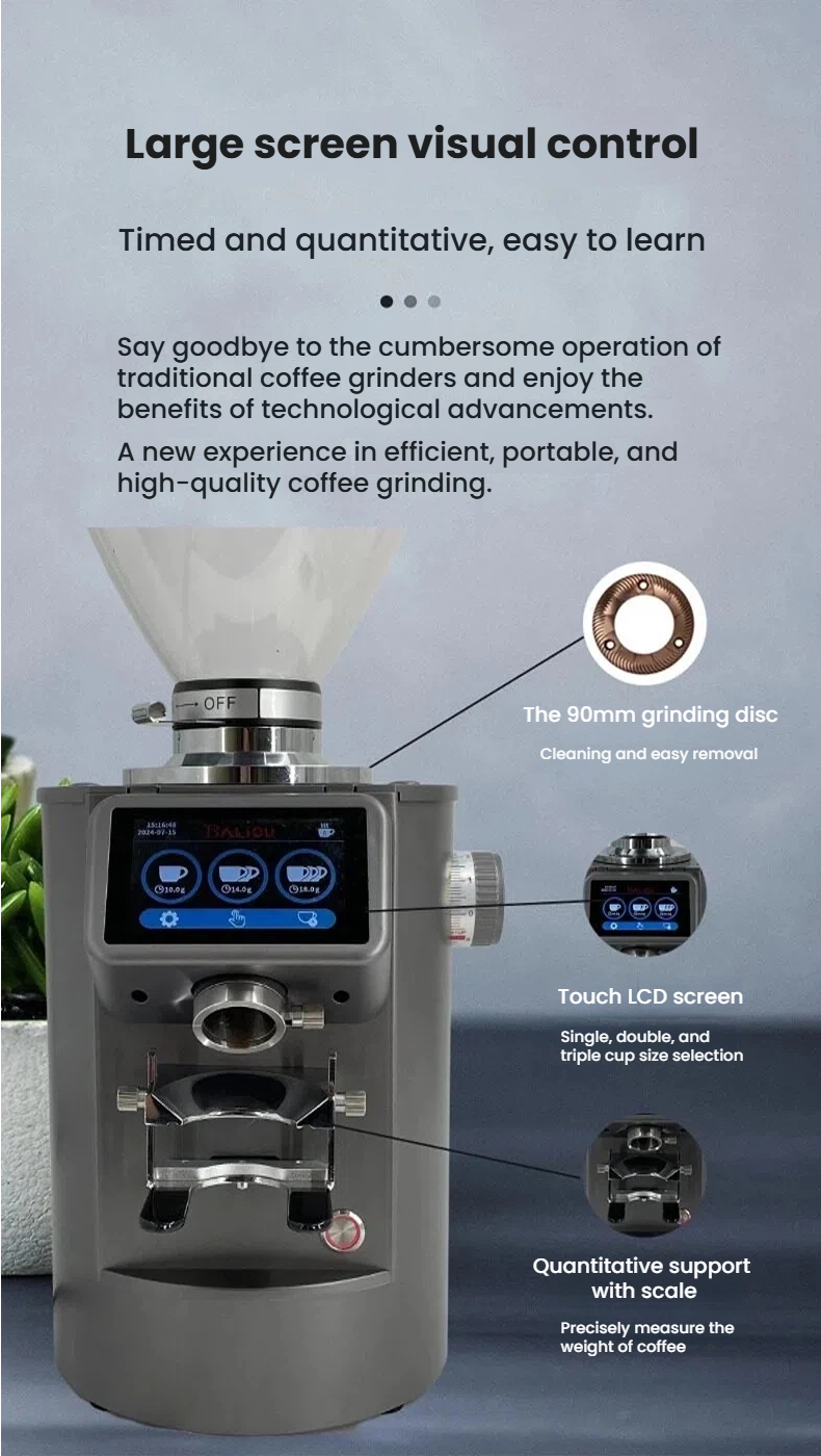 Commercial Flat Burr Espresso Grinder — 90mm, Dosing Control