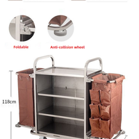 Housekeeping Cleaning Cart — Stainless Steel Maid Trolley image preview