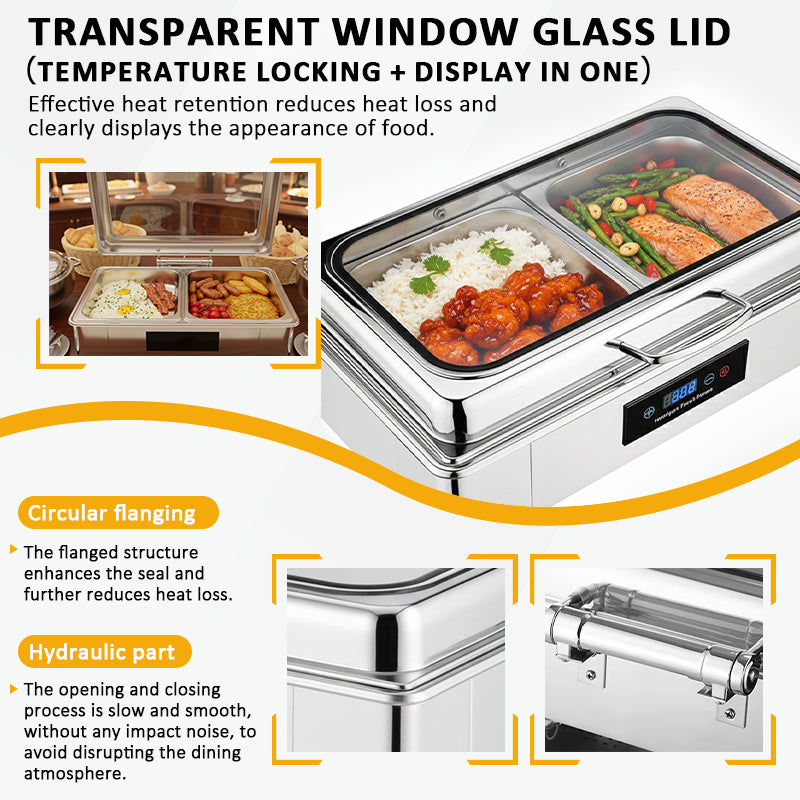 Electric Stainless Steel Chafing Dish — Buffet Food Warmer Set