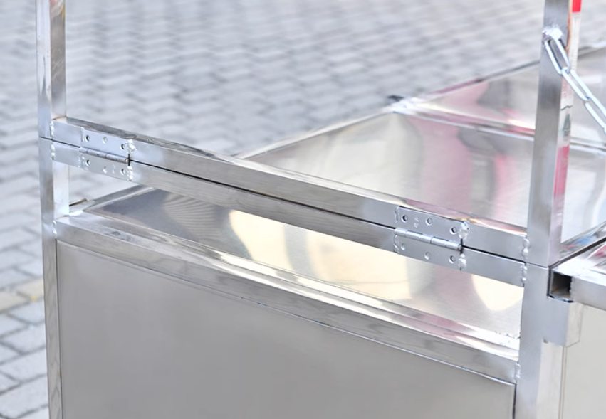 Foldable Stainless Steel Mobile Food Cart
