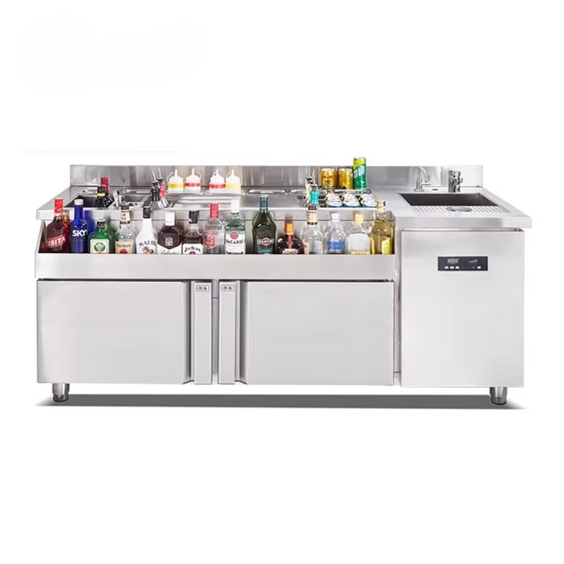 Custom Cocktail Bar Station — Refrigerated Underbar Workstation