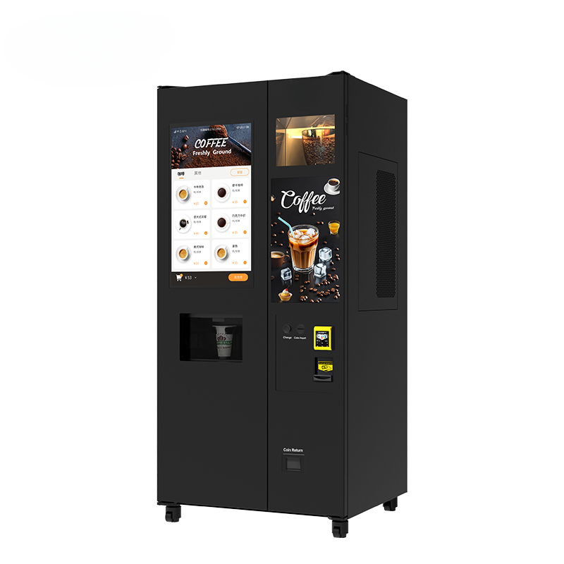 Commercial Coffee & Ice Vending Machine — 32" Touchscreen, Self-Clean