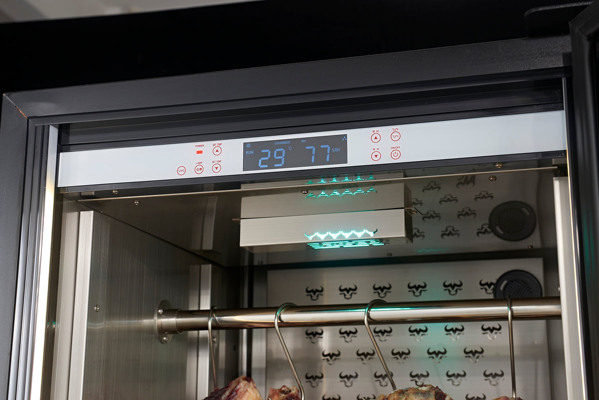 Commercial Dry Aging Refrigerator — Glass Door, Stainless Steel, defrosting Automatic defrost