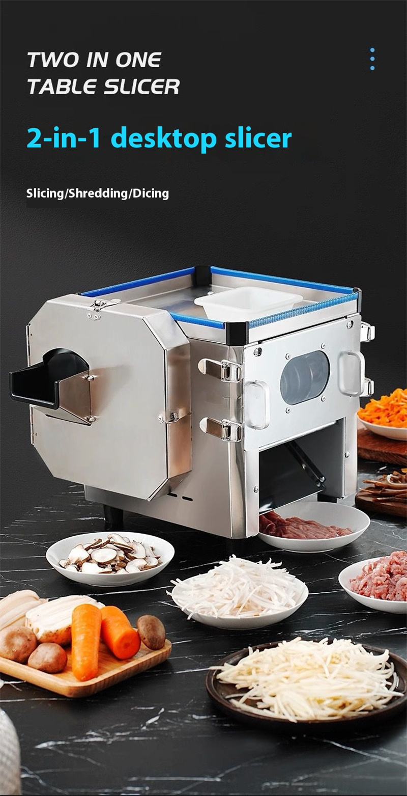 Commercial Multi-Function Meat & Vegetable Cutter — 850W Slicer/Shredder