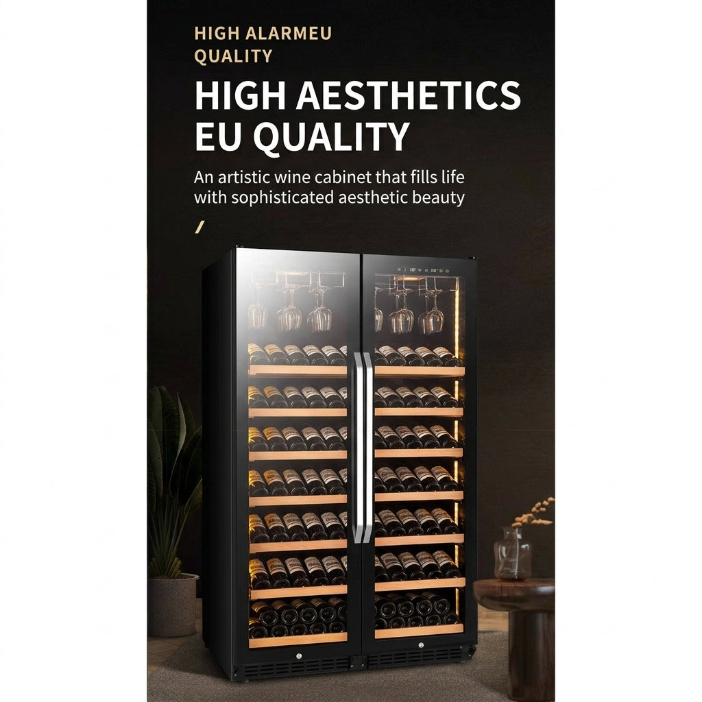 Constant-Temperature Double-Door Wine Cabinet with Built-In Ice Bar